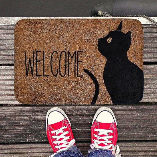 Gepersonaliseerde vloermat, machinewasbaar & antislip, voetveger, super absorberend alfabetdierpatroon, entreemmat voor slaapkamer, badkamer, huisdeuren, huismat, hondenmat (40 x 60 cm)