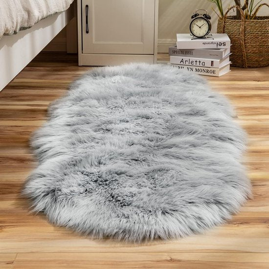 Imitatiebont Vloerkleed Pluizig Zacht Warm Modern Vloermat Bankmat Imitatiebont Deco Bont Onregelmatig Bedmat Wol Lang Haar Optisch Comfortabel