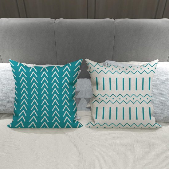 Kussenslopen set van 4 kussenslopen, linnen kussensloop, sierkussen, kussenslopen voor bank, tuinbed, bank, kussen, 40 x 40 cm (set van 4)