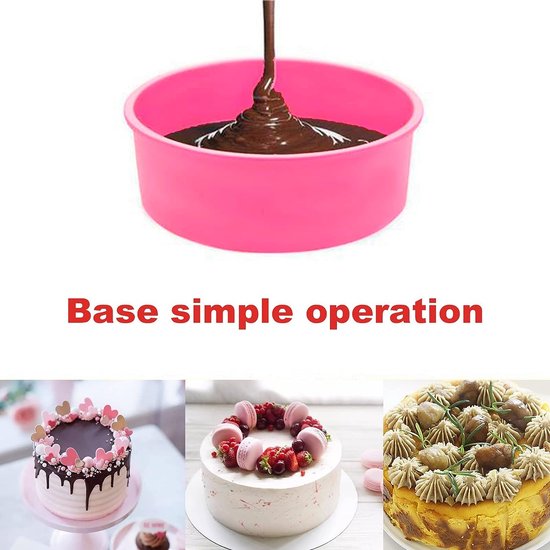 Siliconen bakvormen rond, 2 stuks, 2 stuks, 2 inch, anti-aanbaklaag, roze siliconen bakvormset voor laagcake, cheesecake, regenboogcake, chiffoncake