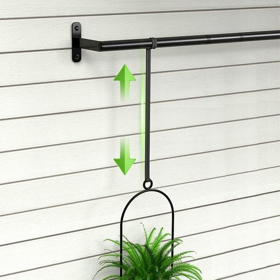 Set van 4 hangende bloempotten, hangende plantenhangers met melamine bloempot, hangende plantenbakken voor binnen en buiten, plafonds, balkons