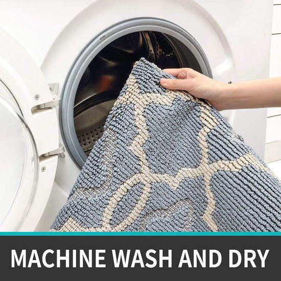 Deurmat binnen 50 x 80 cm, wasbaar, vuilvangmat, antislip, voetmat, binnen, waterabsorberende voetmatten, huisdeur, deurmat, deurmat, lichtgrijs