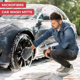 Microfiber washandje auto grote shaggy handschoen wassen handschoen pluisvrij - verpakking van 2 stuks Microfiber washandje voor de auto, grote shaggy handschoen, washandschoen zonder pluis - verpakking van 2 stuks.
