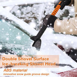 3-in-1 ijskrabber voor de auto, 3-in-1 ijsschraper voor de auto, met bezem, telescopische reinigingsborstel met rakel