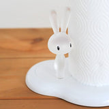 Keukenrolhouder haas&wortel, wit, lengte16 cm, breedte 20 cm, hoogte 34 cm