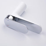 Wastafel-eengreepsmengkraan met één hendel, wit en chroom, 1-gaats wastafelarmatuur met armatuur,