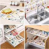 Schuifladenmatten voor keuken, 30 x 500 cm, antislip, met schuifladen, op maat te snijden, antislipmat, waterdicht, koelkastmat voor planken, kasten, laden, koelkasten, thuis, kantoor, rood, blauw