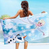 Strandhanddoek voor kinderen, strandhanddoek voor meisjes, microvezel badhanddoek, badhanddoek, EL-sa, strandhanddoeken voor zwemmen, strand, sauna, gym, reizen (100 x 150 cm)