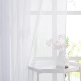 Outdoor Curtains, White Transparent, Outdoor Curtain, Water-Repellent, Patio Curtains with Eyelets, Outdoor Curtain, Balcony and Gazebo, 1 Piece H 243 x W 254 cm, White