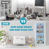 Opbergtas voor knuffeldieren, voor knuffeldieren, babyaccessoires en vochtige doeken, ademende hangorganizer met 4 grote vakken voor kinderkamer, slaapkamer