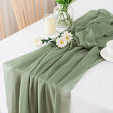 Chiffon Table Runner Green Table Runner Wedding Sage Green Fabric Tulle Light Green Boho Table Runner Table Decoration Runner Table 70 cm x 3 m