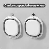 Waskom, opvouwbare kom, 5 liter, campingwastafel, 32 cm, grijs, draagbare vouwbak, opvouwbare wasbak, opbergcontainer voor thuis, keuken, camping