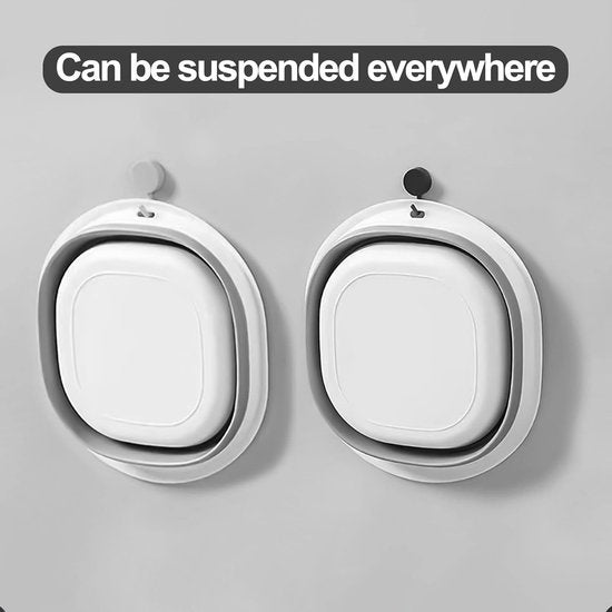 Waskom, opvouwbare kom, 5 liter, campingwastafel, 32 cm, grijs, draagbare vouwbak, opvouwbare wasbak, opbergcontainer voor thuis, keuken, camping