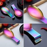 Matte regenboog lepelhouder, roestvrij stalen lepelhouder voor kookplaat, keukengerei, houder voor pollepel, tang, spatel, fornuis lepelhouder, pannendekselhouder, vaatwasmachinebestendig (1 stuks 24 cm)