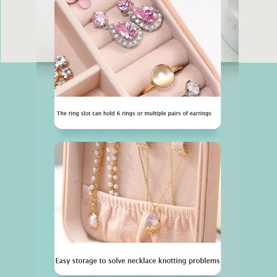 Sieradendoos, kleine reissieradenorganizer, opbergkoffer voor halsketting, oorbellen, armbanden, ringen, fluweel, luipaard, sieraden, geschenkbox voor meisjes en vrouwen (luipaard)