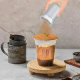 Cacaostrooier, poedersuiker-shaker, roestvrij stalen strooier, poedersuiker strooier met vershouddeksel, cacaostrooier, chocolade strooier voor chocolade, poedersuiker, zout, cacao, meel, koffie