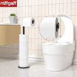 roestvrijstalen toiletpapierhouder, staand, zonder boren, voor toilet, waterdichte toiletpapierhouder, staand houden 5 rollen