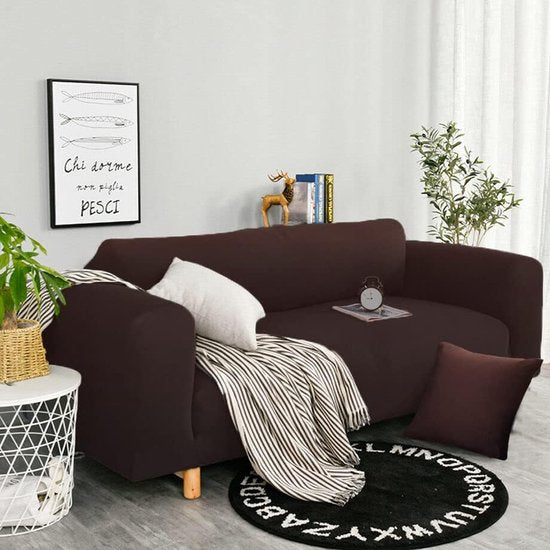 Bankhoes Elastisch Stretch Spandex Stretch Bank Gooit Bankhoes voor Bank met Armleuning Antislip Schuim 2 Zits Koffie Vertaling: Elastische stretch spandex bankhoes, bankgooihoes voor bank met armleuning, antislip schuim, 2-zits, koffie.