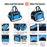 Transportbox voor honden en katten, opvouwbaar, waterdicht, met schouderriem, zacht gevoerd, voor reizen in het vliegtuig, auto of trein, voor huisdieren (blauw, L: 47 x 23 x 28 cm)