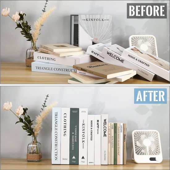 Boekensteun, 6 stuks helder acryl boekenstandaard, met 24 stuks antislip siliconenmatten, transparante decoratie, geschikt voor school, thuis, kantoor, bibliotheek - 13 x 10 x 10 cm