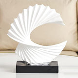 Abstracte sculptuur, moderne decoratie in wit, decoratieve spiraal van hars, 28 cm hoog, voor woonkamer, slaapkamer, bureaublad, kasten