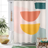 Abstract Shower Curtains for Bathroom Fabric Modern Aesthetic Art Shower Curtain Set with Hooks Cute Spring Plant Printed Bath Curtain (Abstract, 180 x 180 cm)