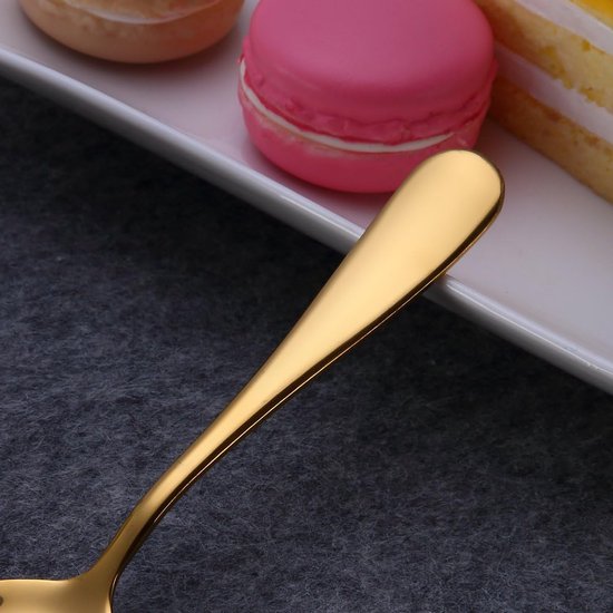 Bestek, roestvrij staal, met titanium verguld, goudkleurig glanzend bestek voor 6 personen