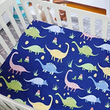 Baby hoeslaken voor kinderbed 140x70 cm 100% zacht katoen matrasbeschermer jersey (dinosaurus)