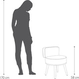 gestoffeerde stoel, Scandinavische stoel, comfortabele stoel met hoge rugleuning, zachte schuimbekleding, voor woonkamer en leeshoek, houten poten, 44 x 58 cm, 4 kg, taupe