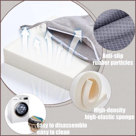 ankkussen, comfortabel, wasbaar, antislip, voor tuinbank, schommel, terras, eettafel, bank, binnen, vele kleuren en maten (80 x 30 x 5 cm, donkergrijsgroen)