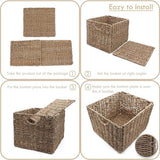 Seagrass opbergmand, weven mand,rechthoekig, opbergmand, huishouden, multifunctionele opbergmand, voor kleine voorwerpen, organizer, keuken, badkamer, slaapkamer, hotel