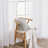Set van 2 transparante voile gordijnen met oogjes transparant voile polyester ringgordijn transparant woonkamer luchtig decoratief gordijn voor slaapkamer 140 x 245 cm (b x h) wit
