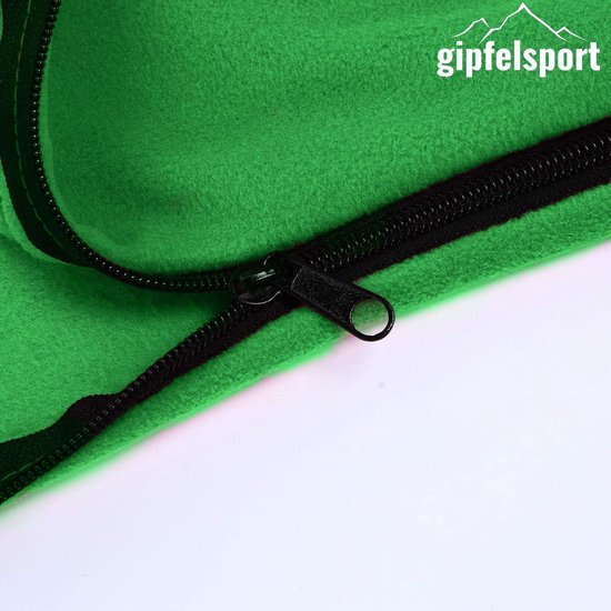 Microvezel fleece deken met slaapzakfunctie, afmetingen 185 x 150 cm, ca. 690 g, microvezel campingdekenslaapzak, licht, klein, rechthoekig