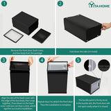 Schoenendozen, set van 6, schoenendoos stapelbaar, stabiel, opbergdozen voor schoenen met transparante deur en ventilatiegaten, voor schoenen tot maat 46, stapelbare schoenendoos zwart