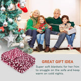 Marokkaanse lotusblauwe fleece deken voor bank, licht, zacht, gezellig loungedeken voor alle seizoenen.