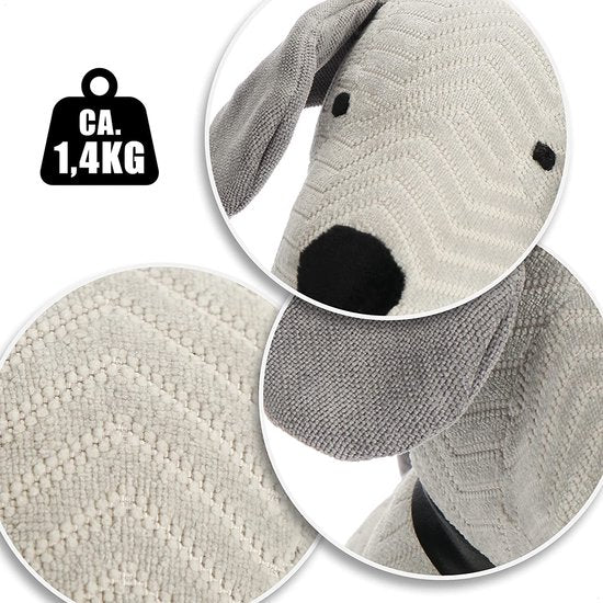 Deurstopper, zware deurhouder, schattig hondendesign, functioneel woonaccessoire, stopper voor ramen en deuren, optimaal bij doorvoer (1 stuk - hond Emma)