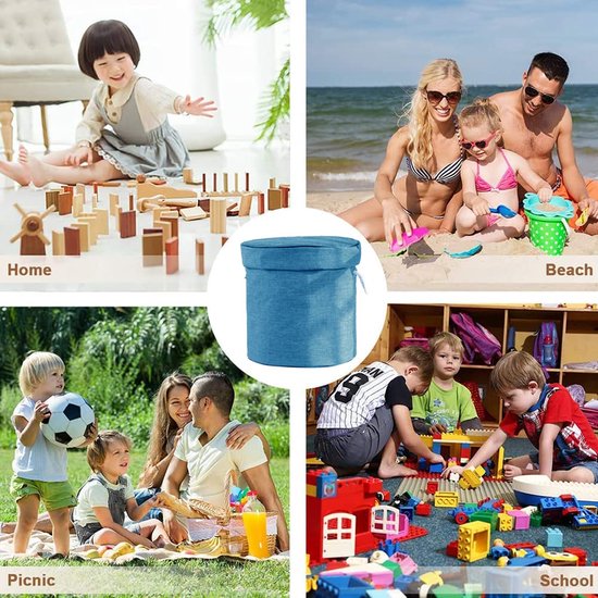 Opruimzak voor kinderen, met trekkoord, speelgoed, opbergdoos met deksel, draaggreep, babyspeeldeken, kinderspeelgoed, opbergzak voor kinderkamer, outdoor, picknick