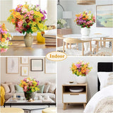 Kunstbloemen, 6 bundels kunstmadeliefjes, plastic bloemendecoratie, uv-bestendige bloemen voor binnen en buiten, hangende planten, tuin, porch, raambox, thuis, bruiloft