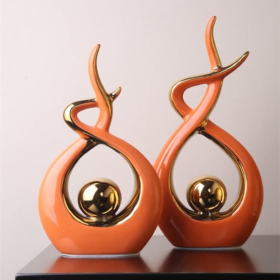 Keramisch beeld, moderne abstracte sculptuur, woondecoratie, tafeldecoratie voor woonkamer, slaapkamer, eetkamer, kantoor