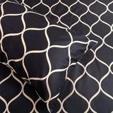 Hoeslaken, 200 x 200 cm, zwart geometrisch roosterpatroon hoeslaken, zacht microvezel boxspringlaken geschikt voor matrassen van 30 cm