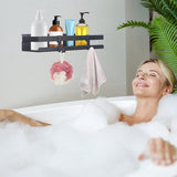 Shower Shelf without Drilling Shower Basket Stainless Steel Shower Shelf No Drilling Bathroom Shelf Self-Adhesive Bathroom Shelf Adhesive (Black)