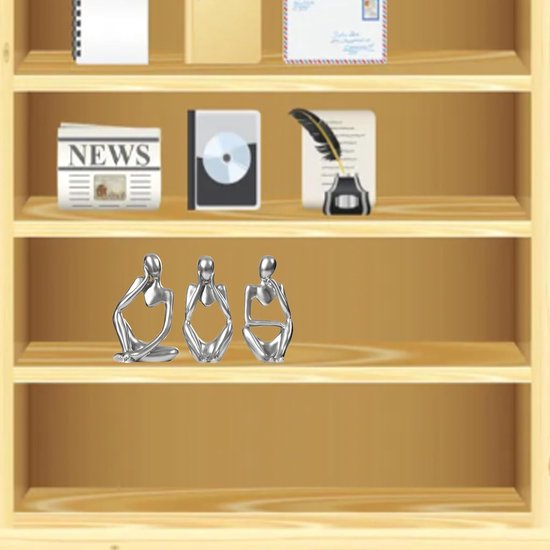 3 stuks denker beelddecoratie abstract standbeeld hars sculptuur figuren denker decoratie woonkamer boekenkast slaapkamer kantoor