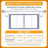 Gordijnstangen voor ramen, 2,54 cm, 91 tot 182 cm, telescopische gordijnroeden, vierkante marmeren knopen, zilver