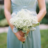 12 pieces gypsophila artificial flowers, like real, plastic gypsophila artificial flowers decoration for wedding, party, bride, office decor (white)