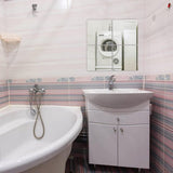 Je ontvangt 4 stuks zelfklevende spiegels, 20 x 20 cm (dikte: 2 mm)