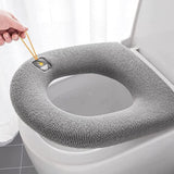 4 stuks wc-stoelhoezen, warm wc-zitkussen, wc-brilhoes, wasbaar, dik, wasbaar, rekbaar, geschikt voor de meeste toiletten