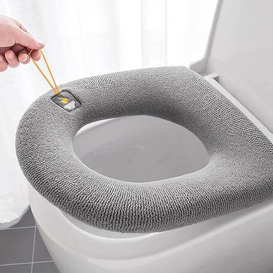 4 stuks wc-stoelhoezen, warm wc-zitkussen, wc-brilhoes, wasbaar, dik, wasbaar, rekbaar, geschikt voor de meeste toiletten