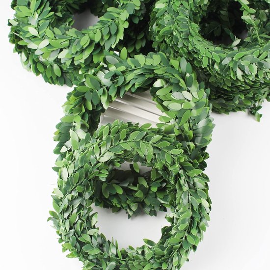 Buxusslinger, 22,5 meter, kunstbuxusslinger, bladeren, klimop, bladeren, groene bladeren, nep wijnstok