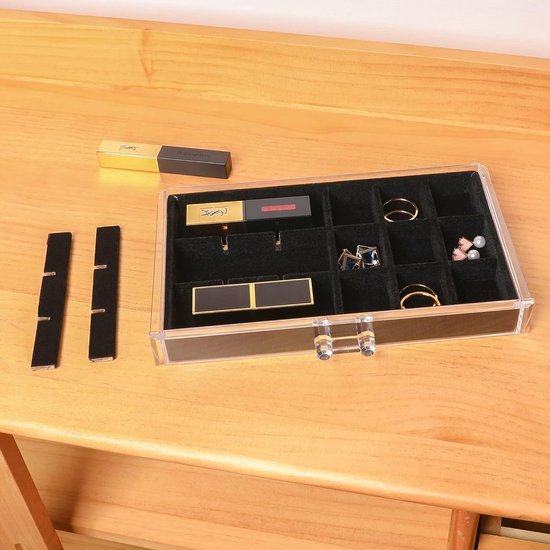 Acryl Sieraden Organizer Oorbel Organizer Box met 5 Laden Stapelbare Oorbelhouder voor Ringen Oorknopjes Armbanden (Zwart) Acryl Sieraden Organizer Oorbel Organizer Box met 5 Laden Stapelbare Oorbelhouder voor Ringen Oorknopjes Armbanden (Zwart)