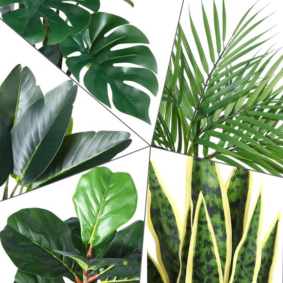 Kunstplant 40 cm kunstplanten in pot, voor indoor decoratie, thuis, bureau, badkamer, slaapkamer, woonkamer decoratie (4 stuks)